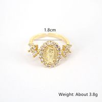 Fashion Inlaid Zircon Virgin Mary Copper Zircon Geometric Ring main image 6