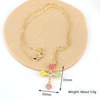 Fashion Flower Cross Color Drop Oil Versatile Copper Necklace main image 5