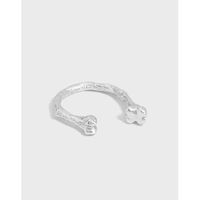 Korean Niche Design Simple Bone Shape S925 Sterling Silver Open Ring Female main image 1