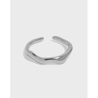 Korean Niche Design Simple Irregular Surface Texture S925 Sterling Silver Open Fine Ring main image 1