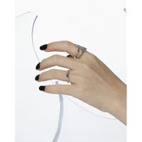 Korean Niche Design Simple Irregular Surface Texture S925 Sterling Silver Open Fine Ring main image 4