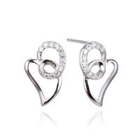 Simple Korean S925 Silver Zircon Earrings Ladies Heart-shaped Diamond Earrings main image 6
