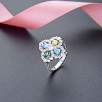 Exaggerated Popular Accessories Simple S925 Sterling Silver Zircon Jewelry Hip-hop Ring main image 1