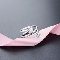 New Spiral Diamond Accessories Ring Korean S925 Sterling Silver Zircon Open Ring main image 4