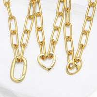 European And American Thick Chain Hiphop Men And Women Heart Copper Necklace Wholesale main image 1