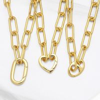 European And American Thick Chain Hiphop Men And Women Heart Copper Necklace Wholesale main image 2