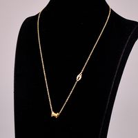 Simple Round Pendant Titanium Steel Gold-plated 18k Necklace Female Trendy Sweater Chain main image 4