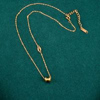 Simple Round Pendant Titanium Steel Gold-plated 18k Necklace Female Trendy Sweater Chain main image 5