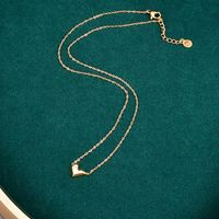 French Trendy Retro Diamond-encrusted Heart Diamond Titanium Steel Necklace Wholesale main image 3