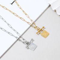 European And American New Ot Buckle Stainless Steel Lock Pendant Necklace Wholesale main image 2