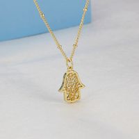 European And American Fashion Fatima Pendant Women's Gold Hollow Inlaid Zirconium Religious Jewelry main image 4