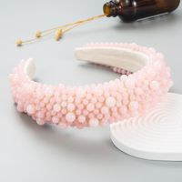 Fashion Handmade Beaded Pearl Sponge Wide-brimmed Headband sku image 1