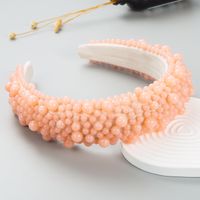 Fashion Handmade Beaded Pearl Sponge Wide-brimmed Headband sku image 4