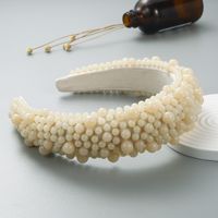 Fashion Handmade Beaded Pearl Sponge Wide-brimmed Headband sku image 5