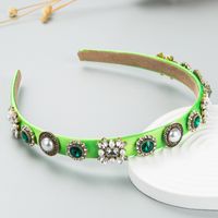 Baroque Butterfly Rhinestone Pearl Headband Female Simple Headband sku image 2