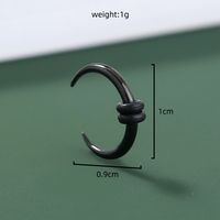 Fashion Black C-shaped Crescent Body Piercing Horn Nose Ring sku image 1