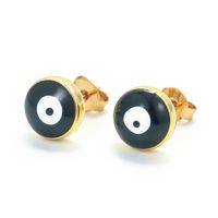 Retro Drop Oil Devil's Eye Oil Drop Enamel Copper Earrings sku image 4