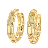 Simple Round New Retro Zircon Fashion Copper Earrings Wholesale sku image 1