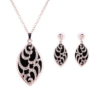 Bridal Wedding Gift Jewelry Necklace Earrings Two-piece Set sku image 1