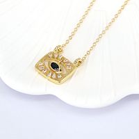 Zircon Eye Pendant Necklace Geometric Devil's Eye Copper Collarbone Chain sku image 1