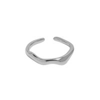 Koreanisches Nischendesign Einfache Unregelmäßige Oberflächenstruktur S925 Sterling Silber Offener Feiner Ring sku image 1