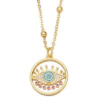 Fashion Devil's Eye Europe And The United States Simple Pendant Copper Necklace Wholesale sku image 3