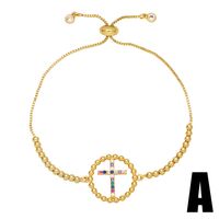 Fashion Cross Tree Of Life Copper Bracelet Female Zircon Adjustable Pull Bracelet sku image 1