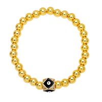 Punk Hip-hop Style Copper Beads Inlaid Zircon Braided Bracelet Devil's Eye Bracelet Wholesale sku image 5