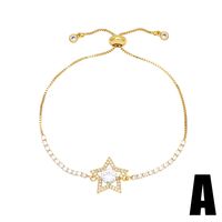 Simple Hollow Five-pointed Star Bracelet Female Copper Inlaid Color Zircon Tree Of Life Bracelet sku image 1