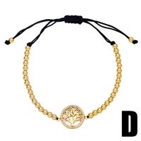 Simple Hollow Five-pointed Star Bracelet Female Copper Inlaid Color Zircon Tree Of Life Bracelet sku image 4