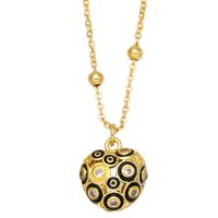 European And American Copper Plated 18k Gold Fashion Dripping Oil Pendant Necklace Female sku image 3