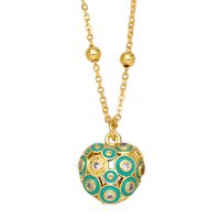European And American Copper Plated 18k Gold Fashion Dripping Oil Pendant Necklace Female sku image 8