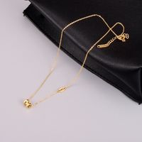 Simple Round Pendant Titanium Steel Gold-plated 18k Necklace Female Trendy Sweater Chain sku image 1