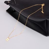 Simple Bear Middle Hollow Heart Bear Cute Animal Titanium Steel 18k Gold Clavicle Chain sku image 1