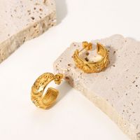 Fashion Geometric Plating Stainless Steel Zircon Gold Plated Earrings main image 1