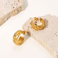 Fashion Geometric Plating Stainless Steel Zircon Gold Plated Earrings main image 2