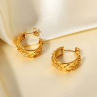 Fashion Geometric Plating Stainless Steel Zircon Gold Plated Earrings main image 5