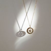 Simple Retro Gold Star Gold Coin Necklace Autumn And Winter Women's Sweater Chain main image 3