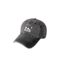 New Peaked Cap Wide-brimmed Trend Skull Head Washed Baseball Cap main image 1