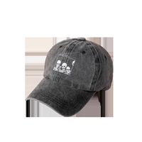 New Peaked Cap Wide-brimmed Trend Skull Head Washed Baseball Cap main image 6
