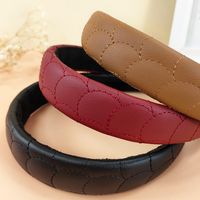 Fashion New Solid Color Sponge Headband Fashion Pu Headband main image 5