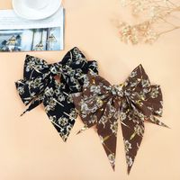 Fashion Bow Fashion Bronzing Top Clip Floral Printing Cloth Clip main image 2