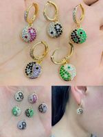 Fashion Tai Chi Copper Earrings Female Retro Full Diamond Zircon Earrings main image 4