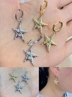 New Five-pointed Star Earrings Female Copper Earrings Wholesale main image 3