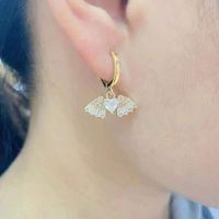Fashion Angel Wings Earrings Simple Personality Heart-shape Copper Earrings main image 4