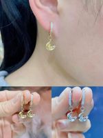 Korean Crescent Earrings Creative Moon Copper Earrings Wholesale main image 3