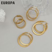 European And American Fashion Twisted Wire 14k Titanium Steel Earrings Wholesale main image 3