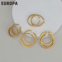 European And American Fashion Twisted Wire 14k Titanium Steel Earrings Wholesale main image 5