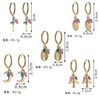 Lady Geometric Plating 304 Stainless Steel Natural Stone 18K Gold Plated Earrings main image 3