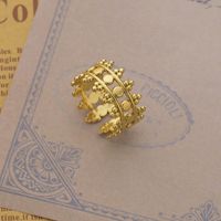 Simple Stainless Steel Simple Retro Adjustable Hollow Ring main image 3